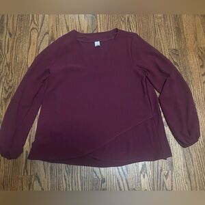 Large Burgundy long sleeve blouse